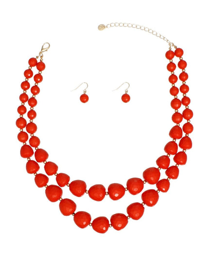 Beaded Coral Faceted Global Inspo Necklace Women