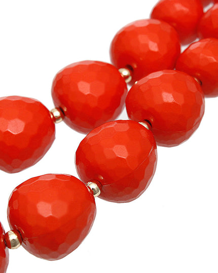 Beaded Coral Faceted Global Inspo Necklace Women