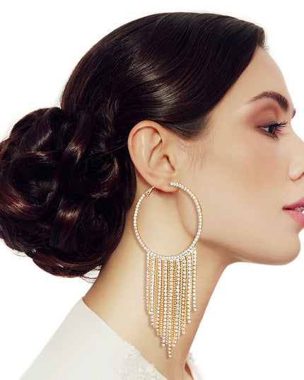 Gold Iced Fringe Hoops