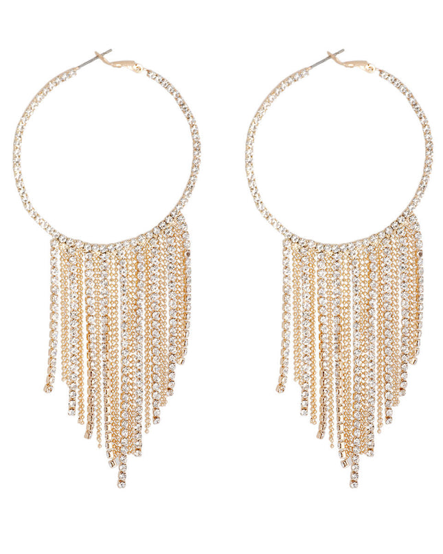 Gold Iced Fringe Hoops