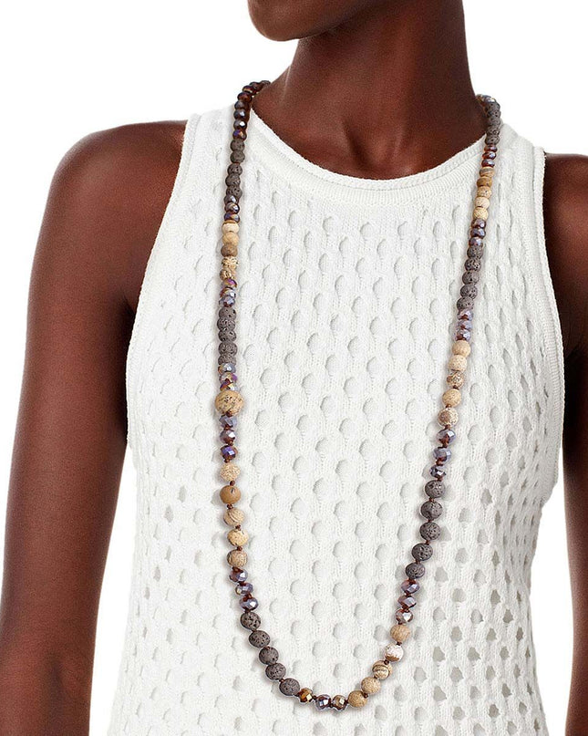 Lava and Glass Bead Necklace
