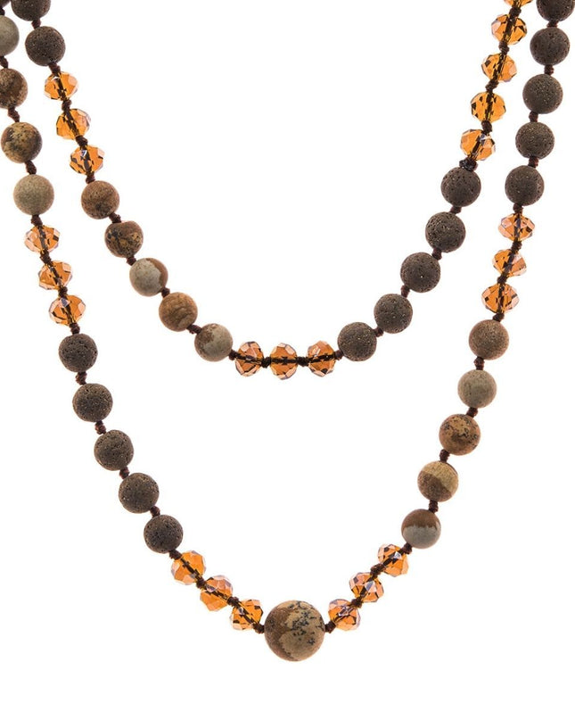 Lava and Glass Bead Necklace