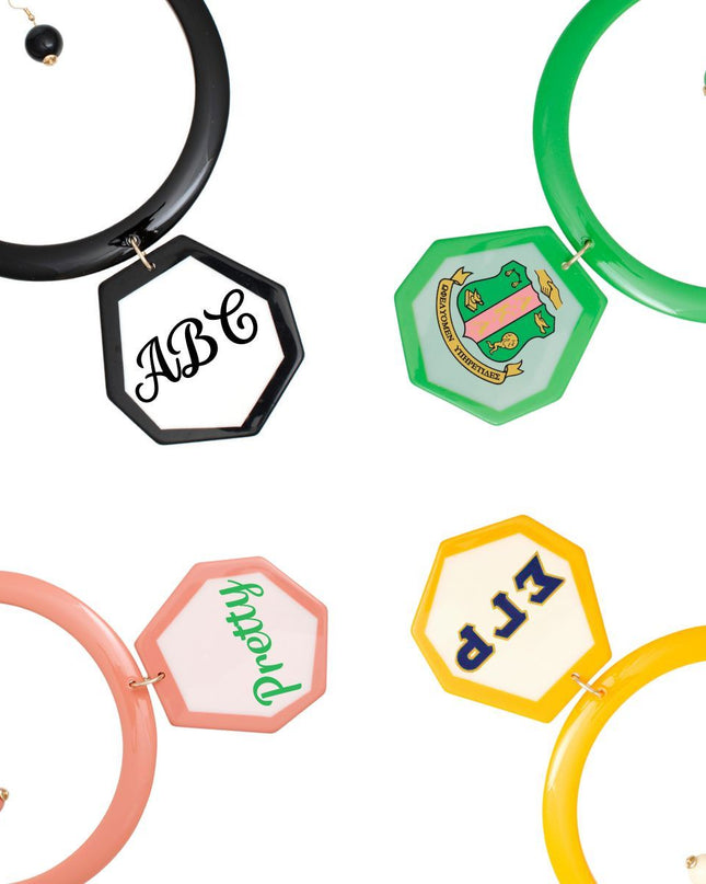 Customizable Necklace Retro Yellow Geo Pendant Collar