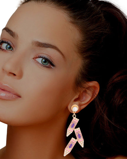 Pink Crayons Pearl Earrings