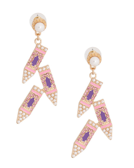 Pink Crayons Pearl Earrings