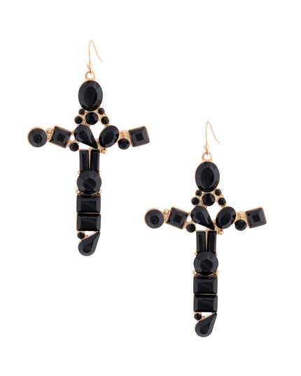 Black Celeb Cross Earrings