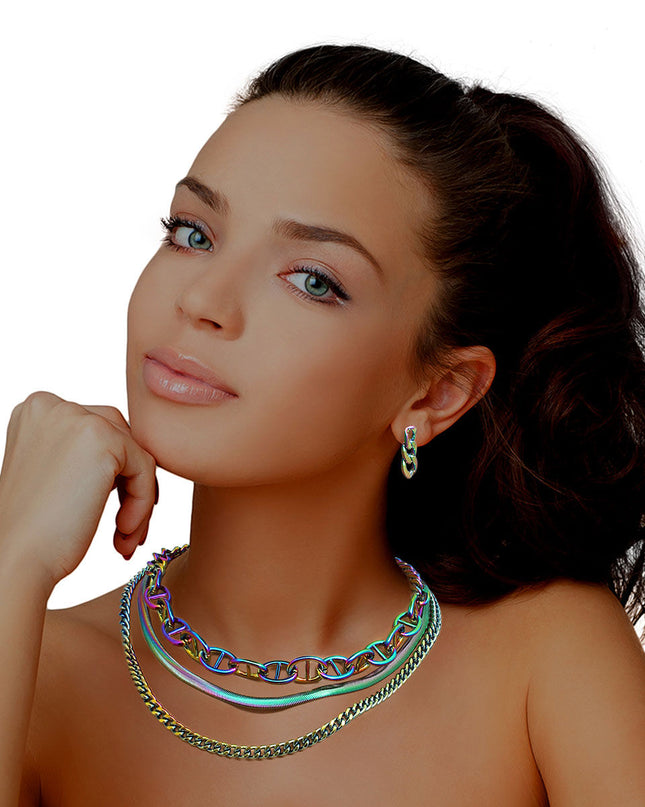 Rainbow Metal 3 Layer Anchor Chain