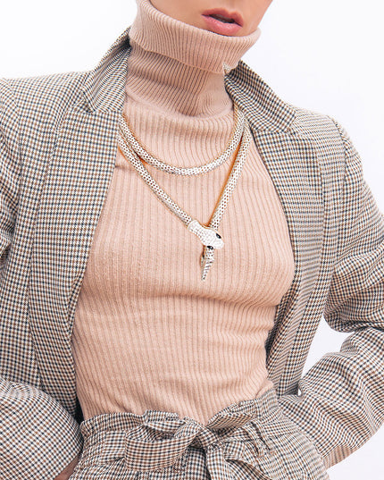Silver Mesh Endless Snake Chain