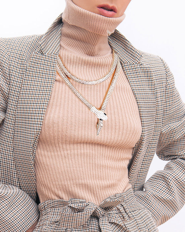 Silver Mesh Endless Snake Chain