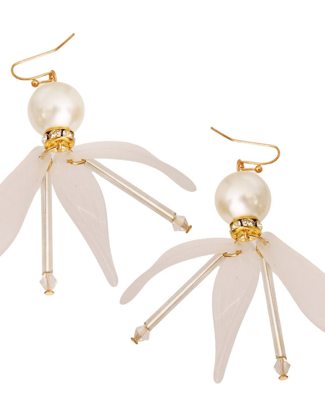 Pearl Petal Drop Earrings