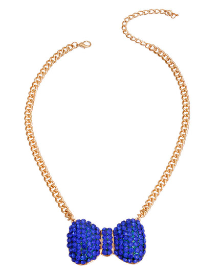 Royal Blue Chunky Bow Necklace