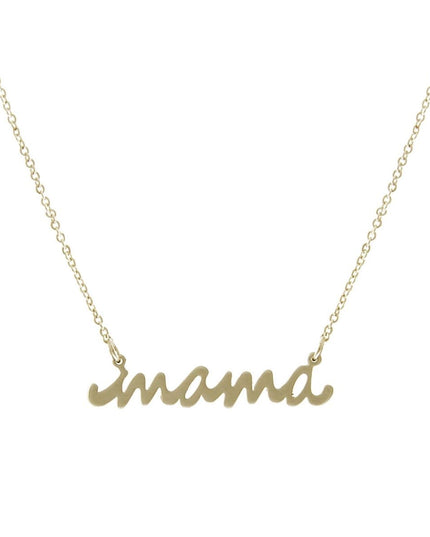 Gold Script Mama Pendant Necklace
