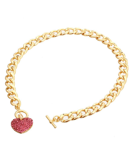 Pink Heart Toggle Necklace