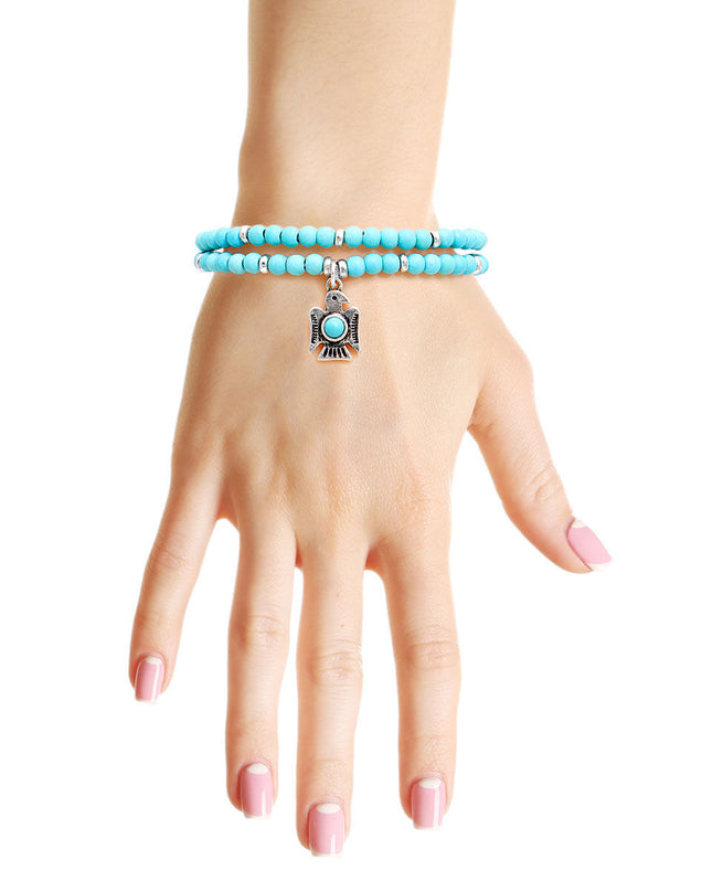 Turquoise Natural Stone Tunderbird Bracelet