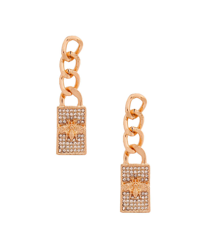 Golden Buzz: Chain Bee Earrings
