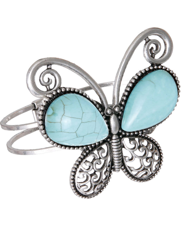 Turquoise Butterfly Hinge Cuff