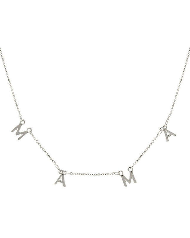 Silver MAMA Station Necklace