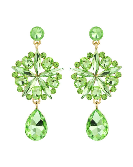 Lime Crystal Burst Earrings
