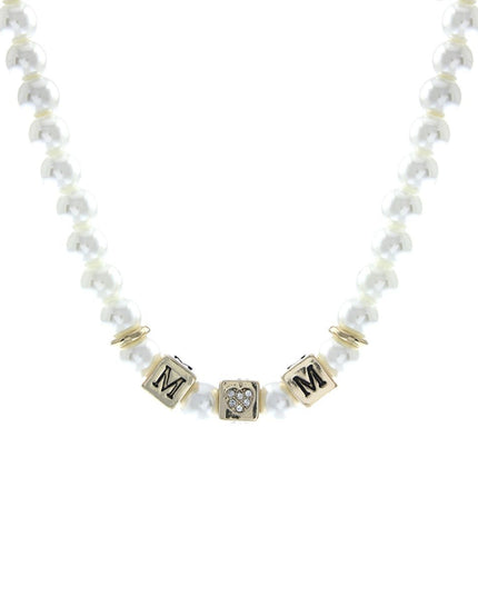 Cream Pearl Gold MOM Necklace