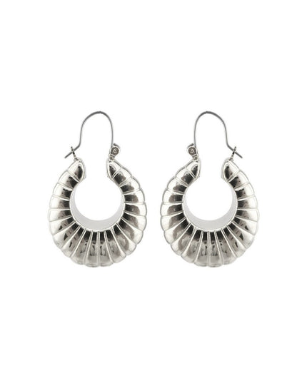 Silver Metal Croissant Hoops