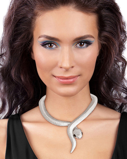 Silver Snake Flex Choker Necklace