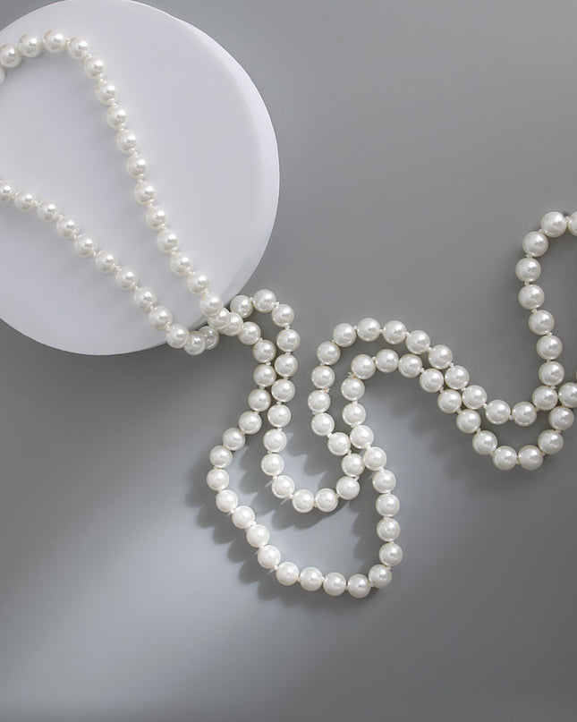Cream 12mm Endless Glass Pearl Necklace