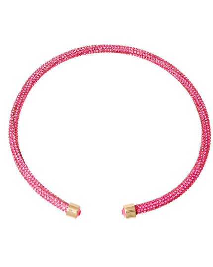 Pink Rhinestone Wrap Choker
