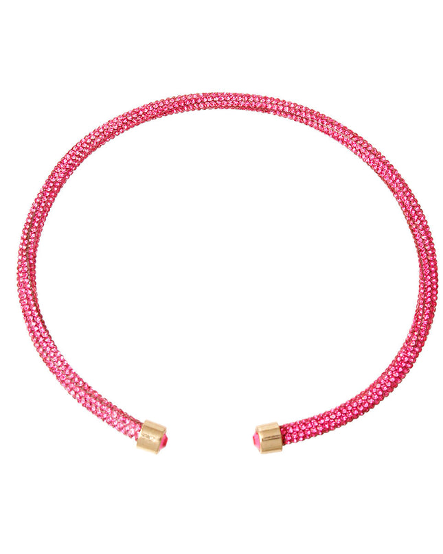 Pink Rhinestone Wrap Choker