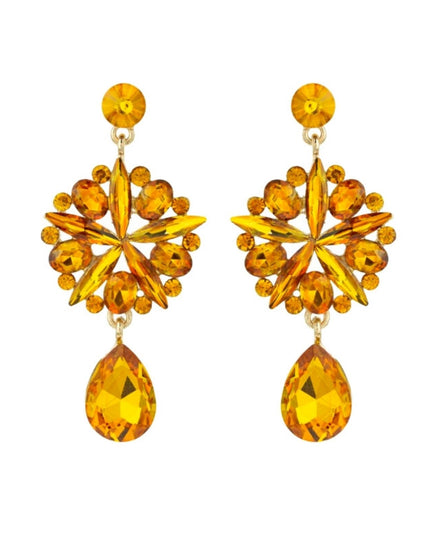 Orange Crystal Burst Earrings
