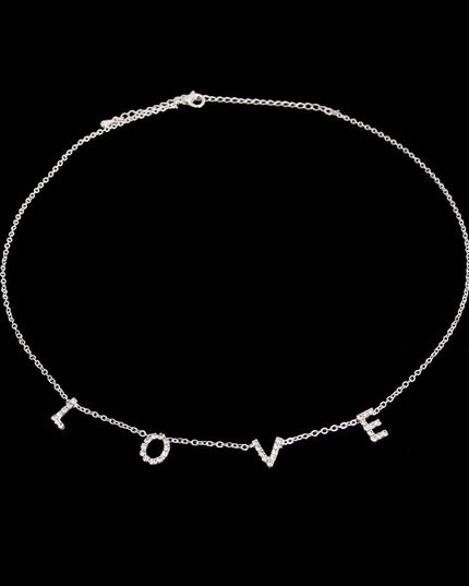 Silver LOVE Station Necklace