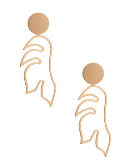 Matte Gold Metal Leaf Earrings