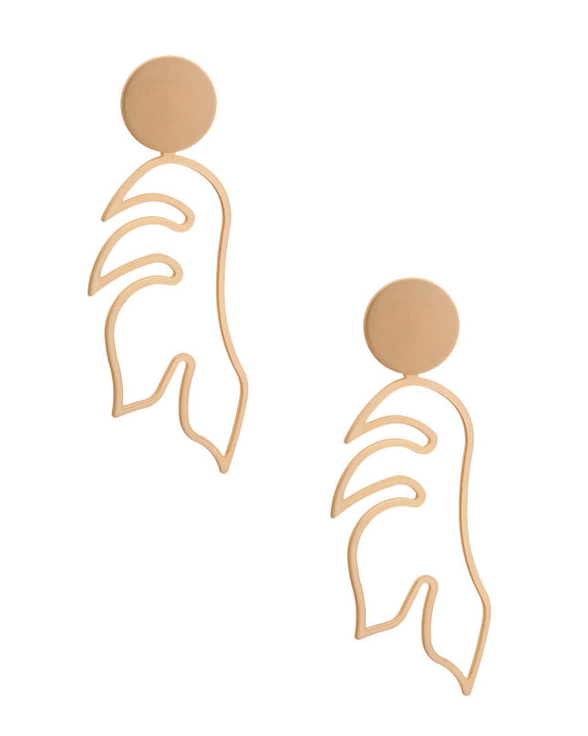 Matte Gold Metal Leaf Earrings