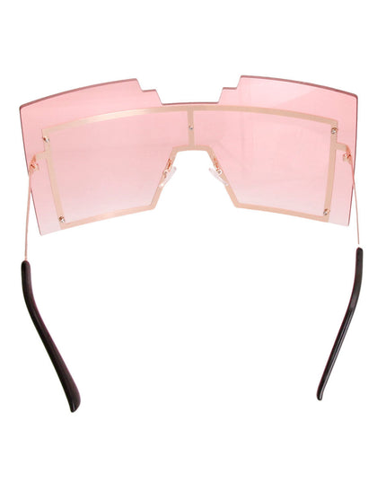 Pink Geometric Shield Sunglasses