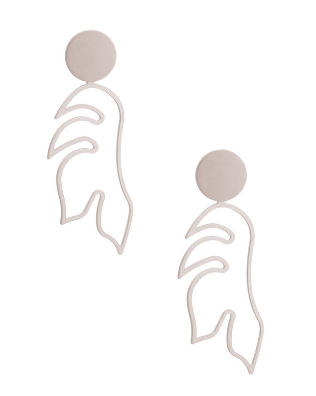 Matte Silver Metal Leaf Earrings