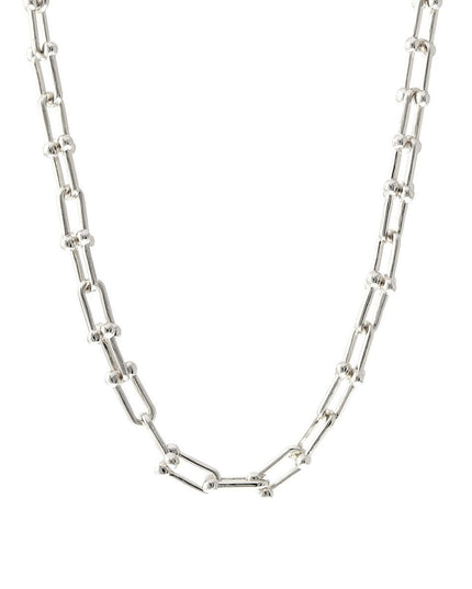Silver Metal Gauge Link Necklace