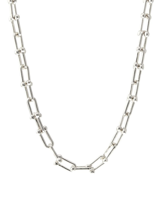 Silver Metal Gauge Link Necklace