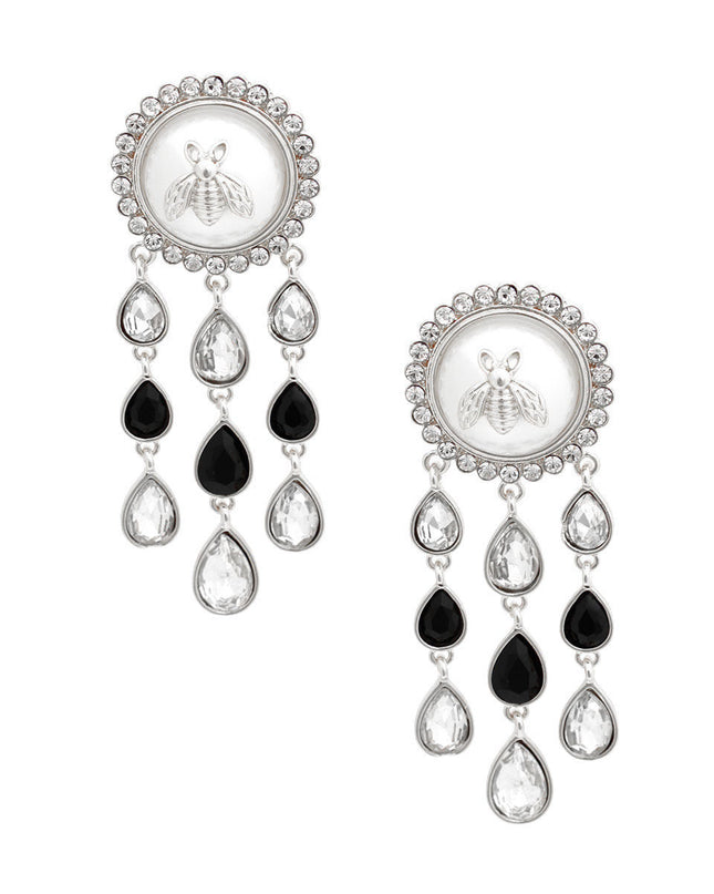 Vintage Look Silver Bee Earrings