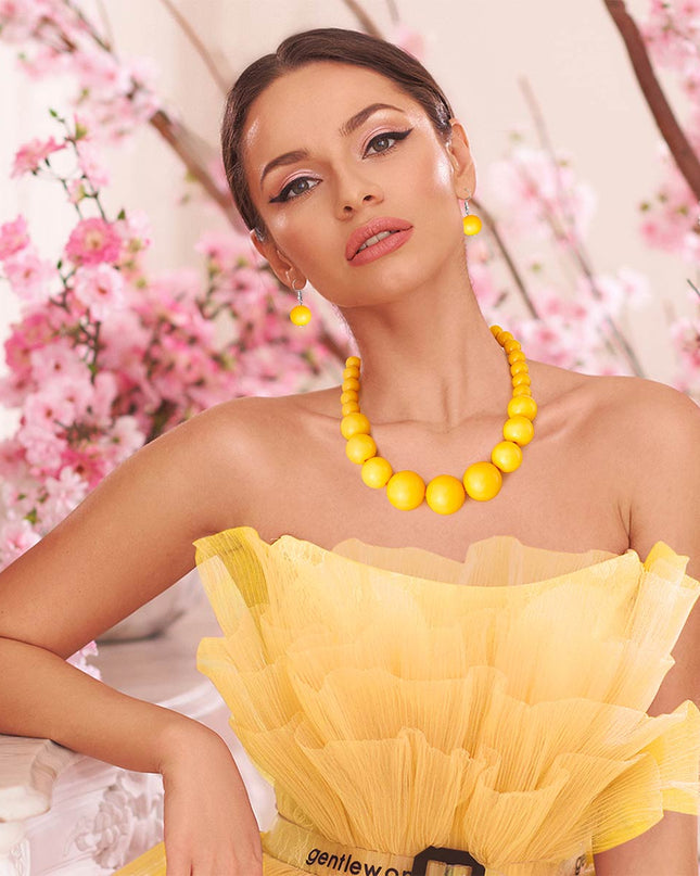 Yellow Graduated Bubble Gum Pearls