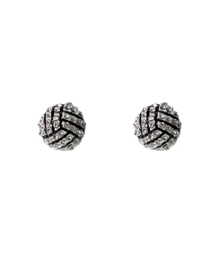 White Rhinestone Volleyball Studs