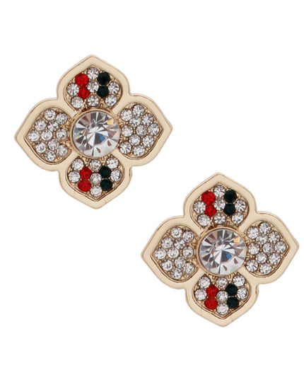 Striped Splendor: Flower Studs