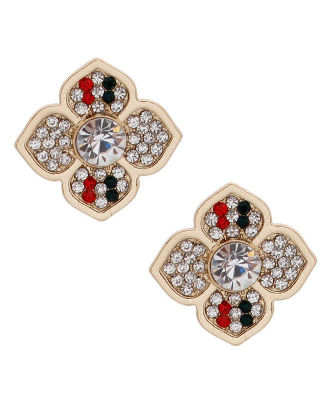 Striped Splendor: Flower Studs