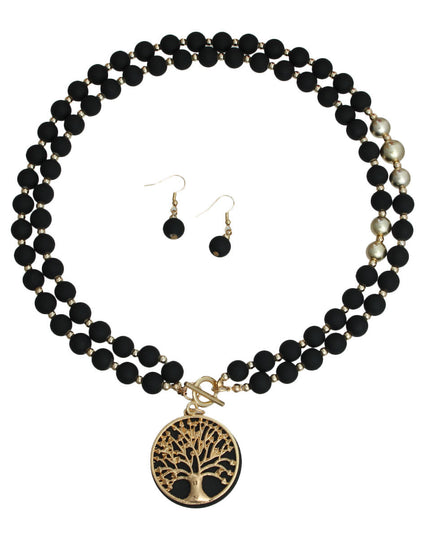 Matte Black Tree of Life Necklace