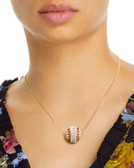Pave Rhinestone Baseball Necklace Set