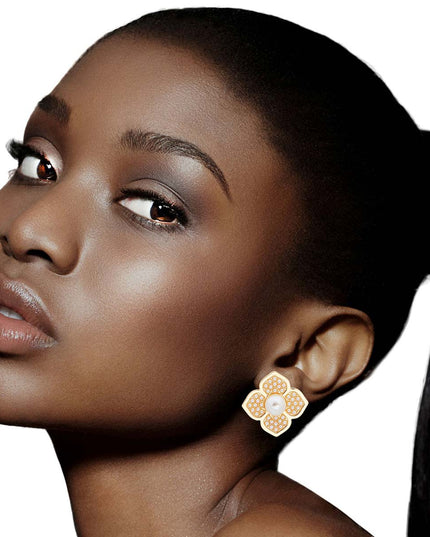 Pearlescent Bloom: Flower Studs