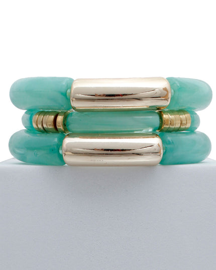 Turquoise Tube Stretch Bangle Set