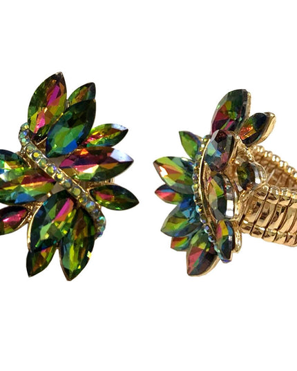 Pink and Green Multi Marquise Ring