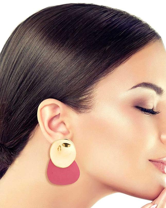 Pink and Gold Wooden Studs