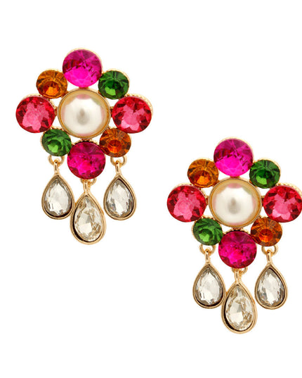 Multi Color Antique Flower Studs