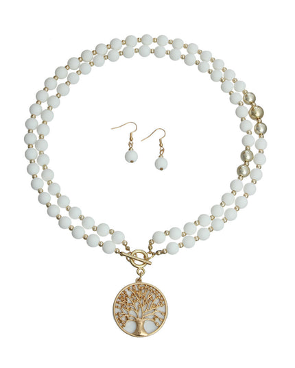 Matte White Tree of Life Necklace