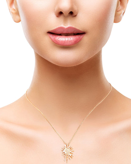 Starburst Pendant Gold Necklace
